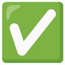 White Heavy Check Mark on Google
