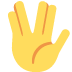 Raised Hand With Part Between Middle And Ring Fingers on Twitter / X