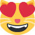 Smiling Cat Face With Heart-shaped Eyes on Twitter / X