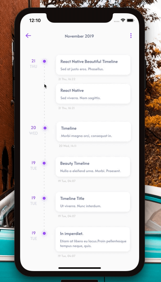 React Native Beautiful Timeline