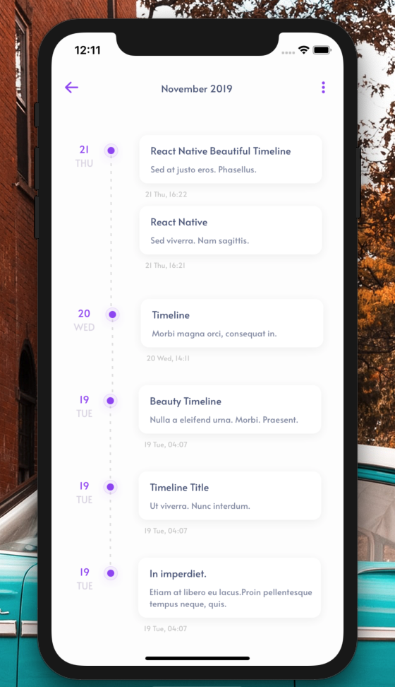 React Native Beautiful Timeline