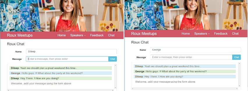 Real-time live chat application along with full functionality website using Node.js, Express.js, Socket.io & Ajax.