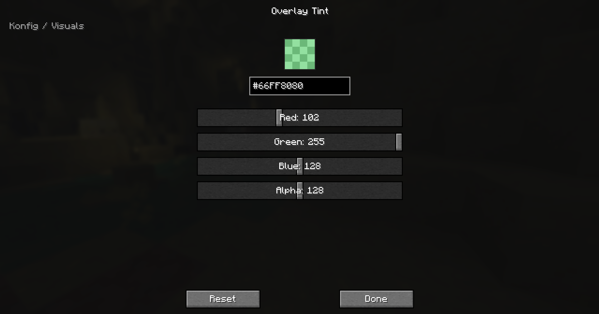 Konfig ARGB color editor with channel sliders