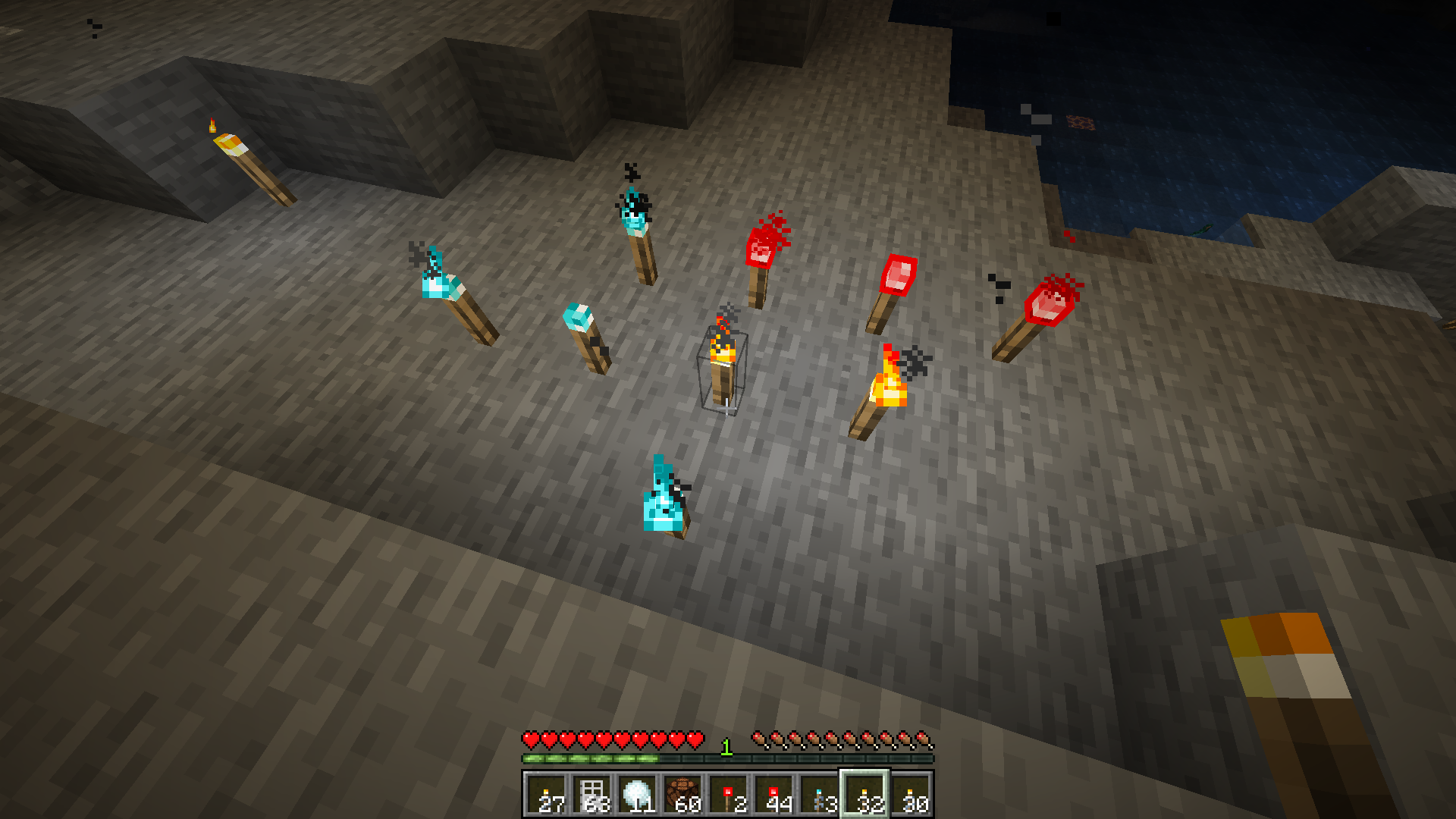 It works with soul and redstone torches!