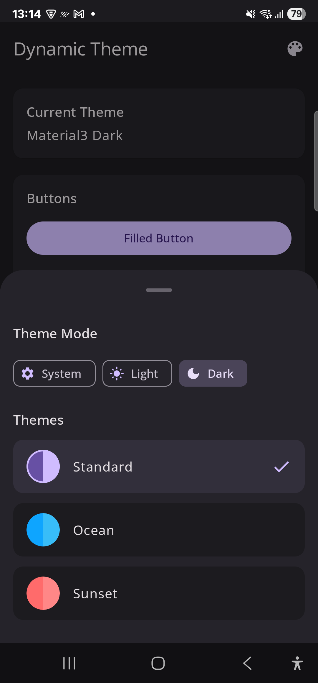 Theme Picker Bottom Sheet Preview