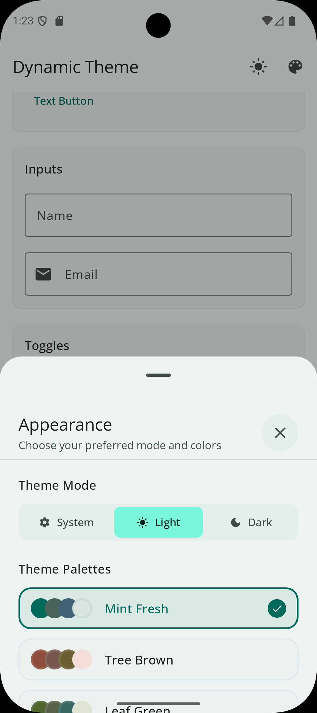 Mobile Light Theme