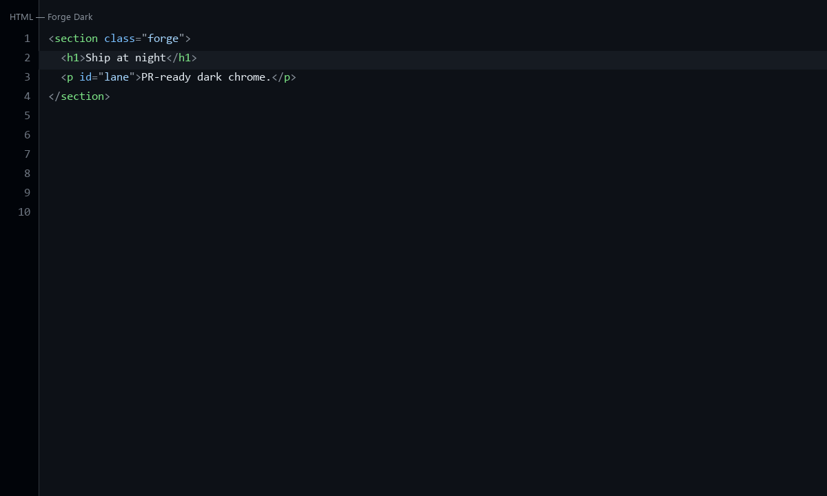 Forge Dark HTML screenshot