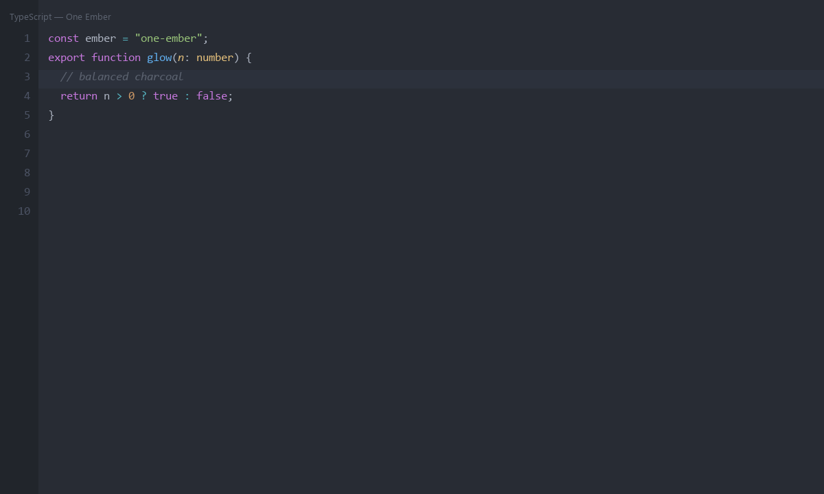 One Ember TypeScript screenshot