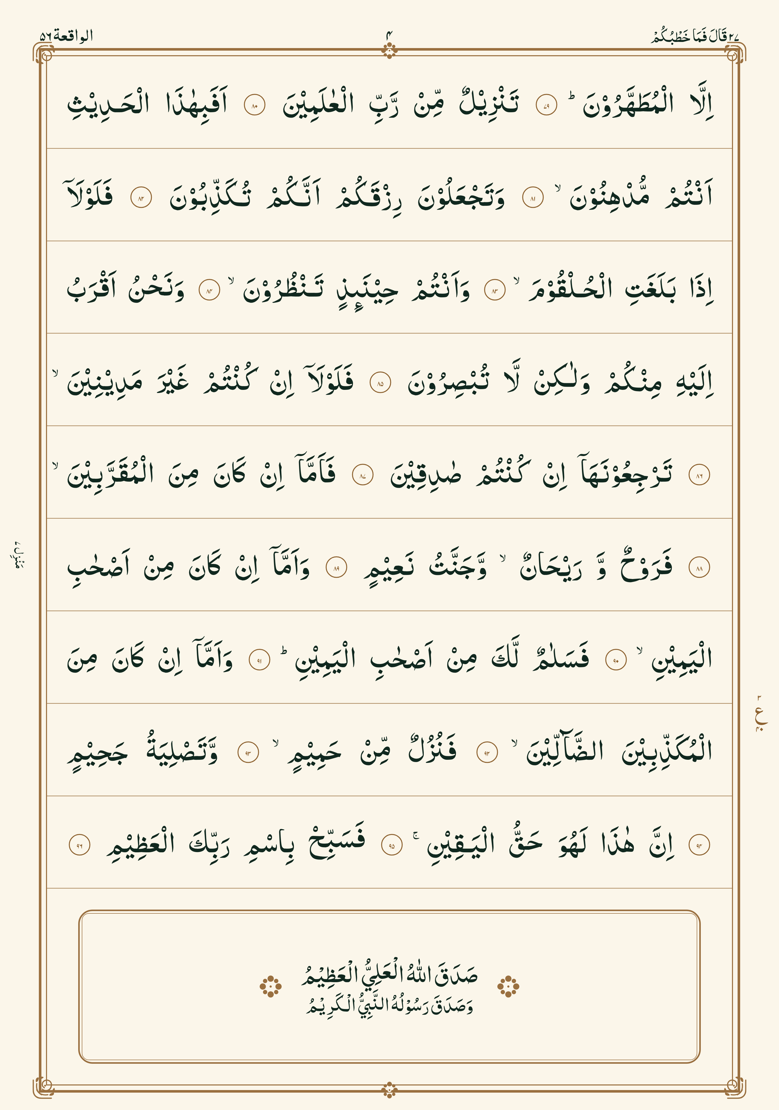 Surah Waqiah mushaf page 4