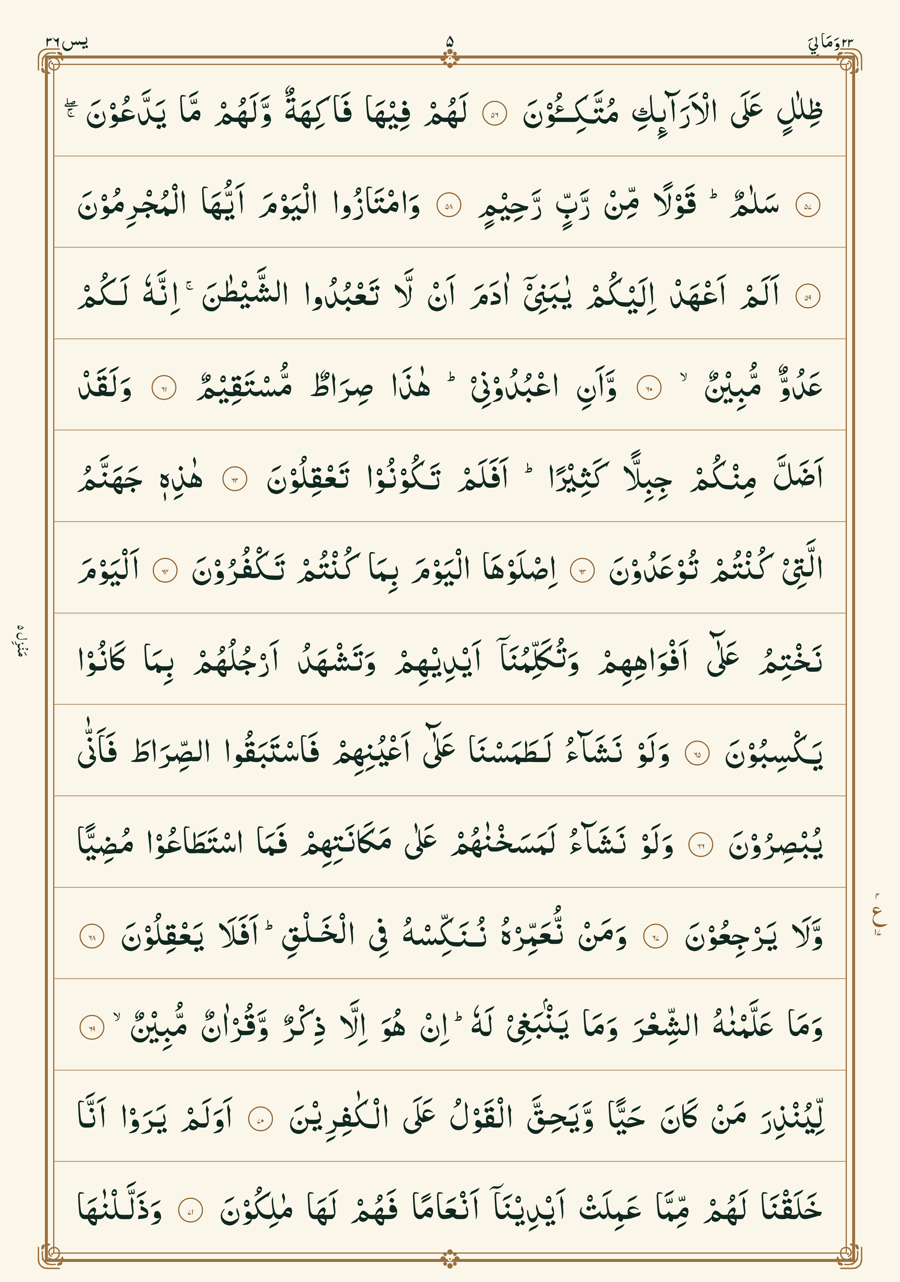 Surah Yaseen mushaf page 5
