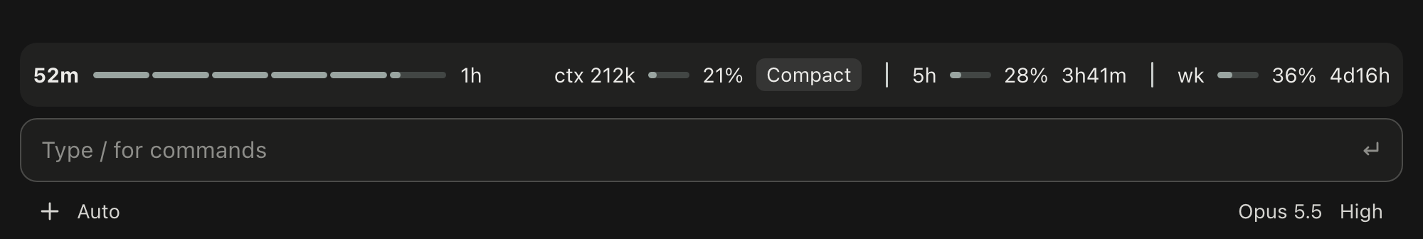 The Cache Countdown row above the prompt box in the Claude Desktop app