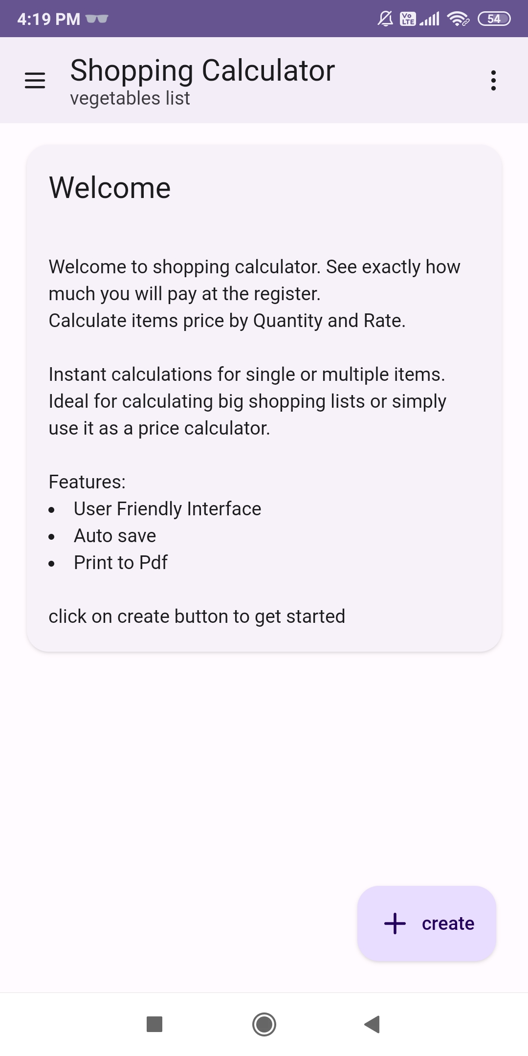 Shopping Calculator App