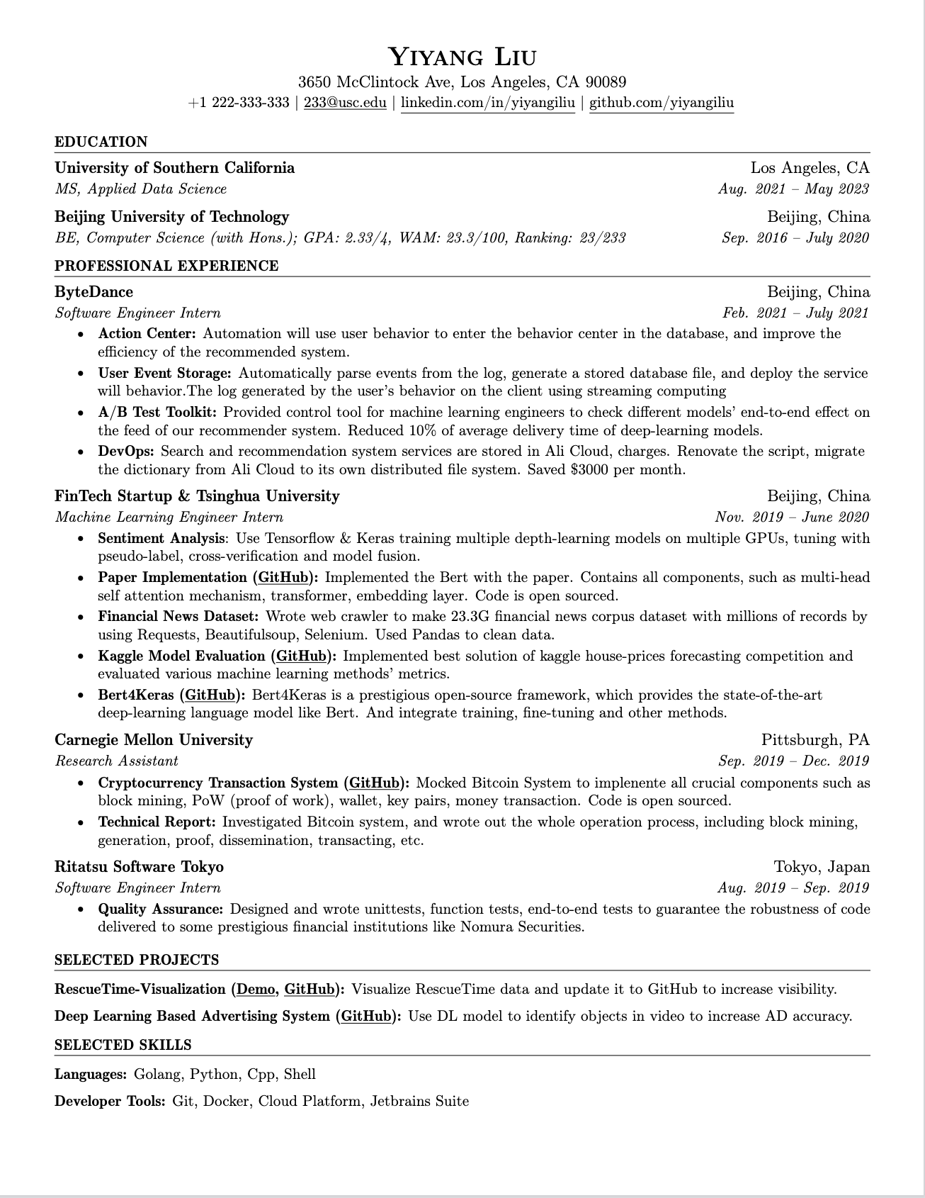 Resume Screenshot