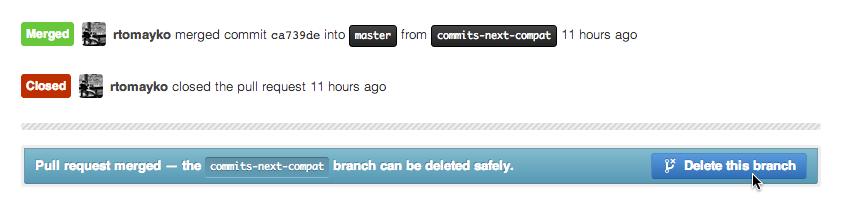 delete branch after PR is merged