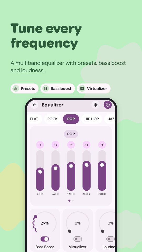 PixelMusic 10-band equalizer with presets