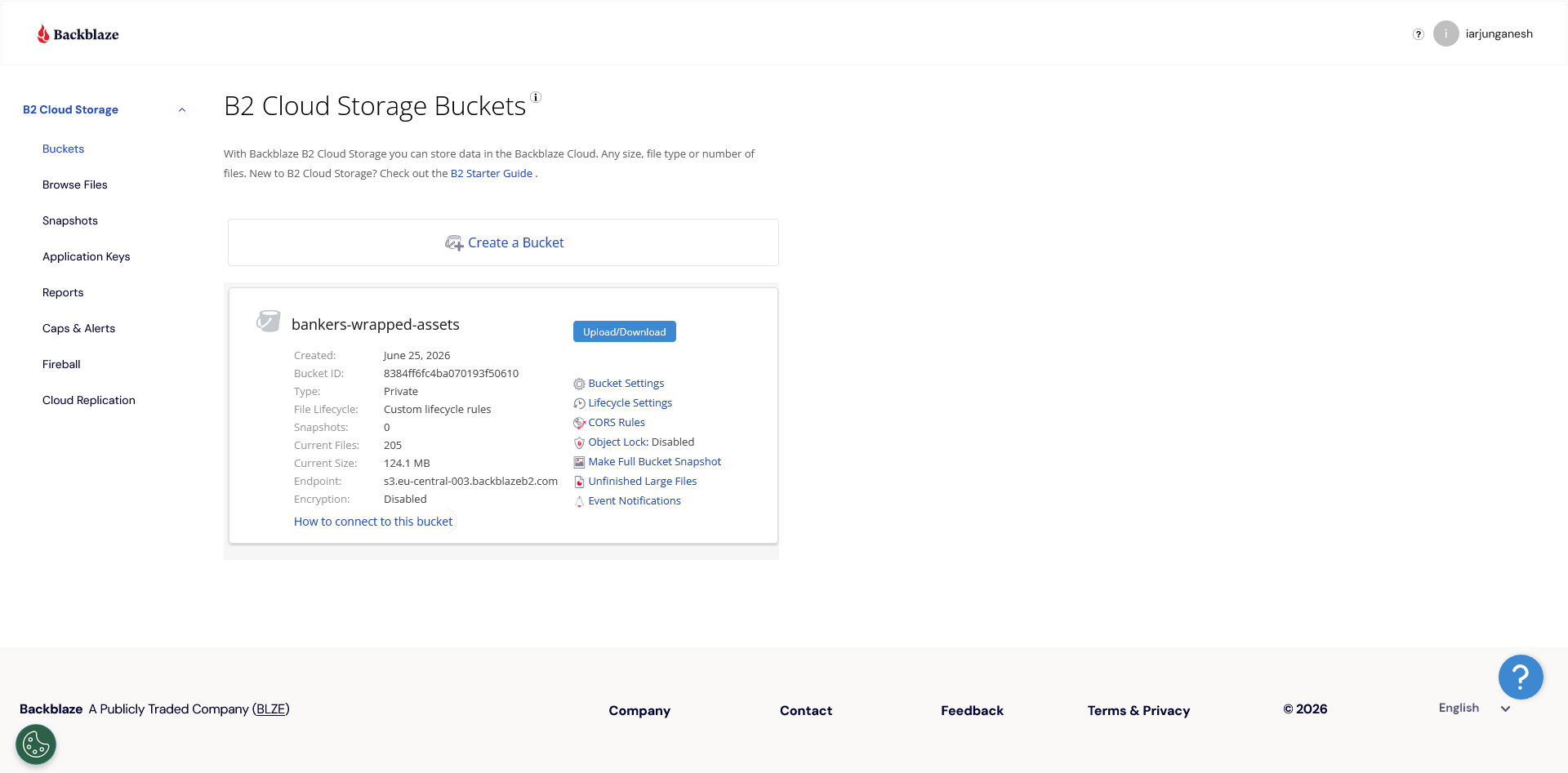 B2 Bucket + Lifecycle