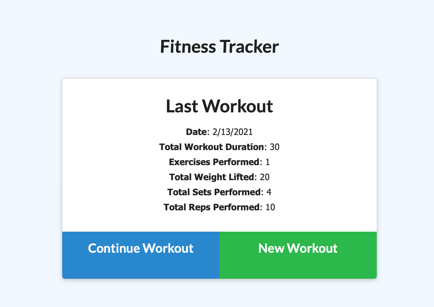 Fitness Tracker App