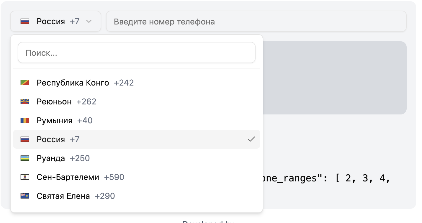 Country selection