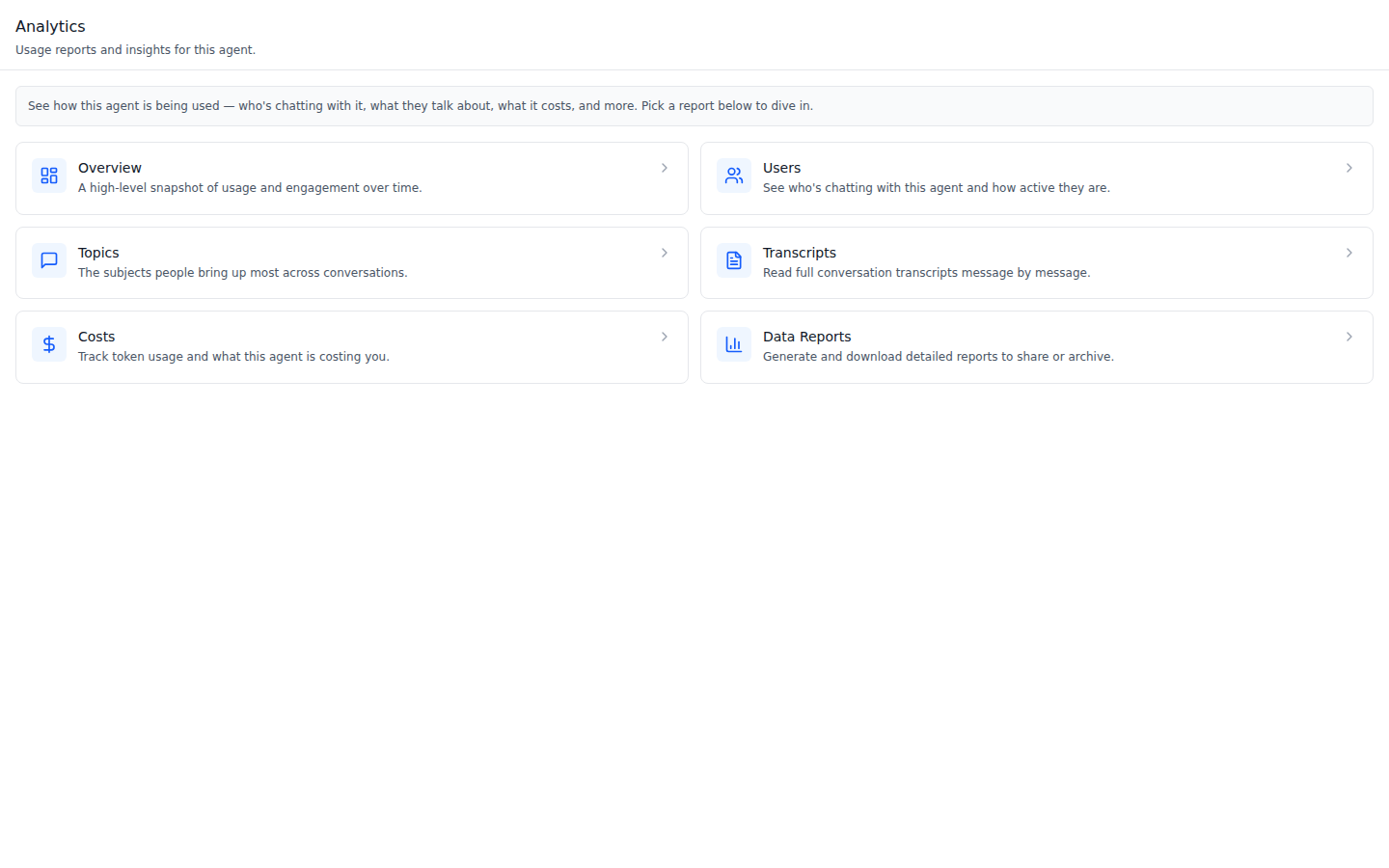 Analytics tab -- hub