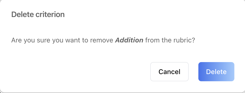 Delete Criterion Modal
