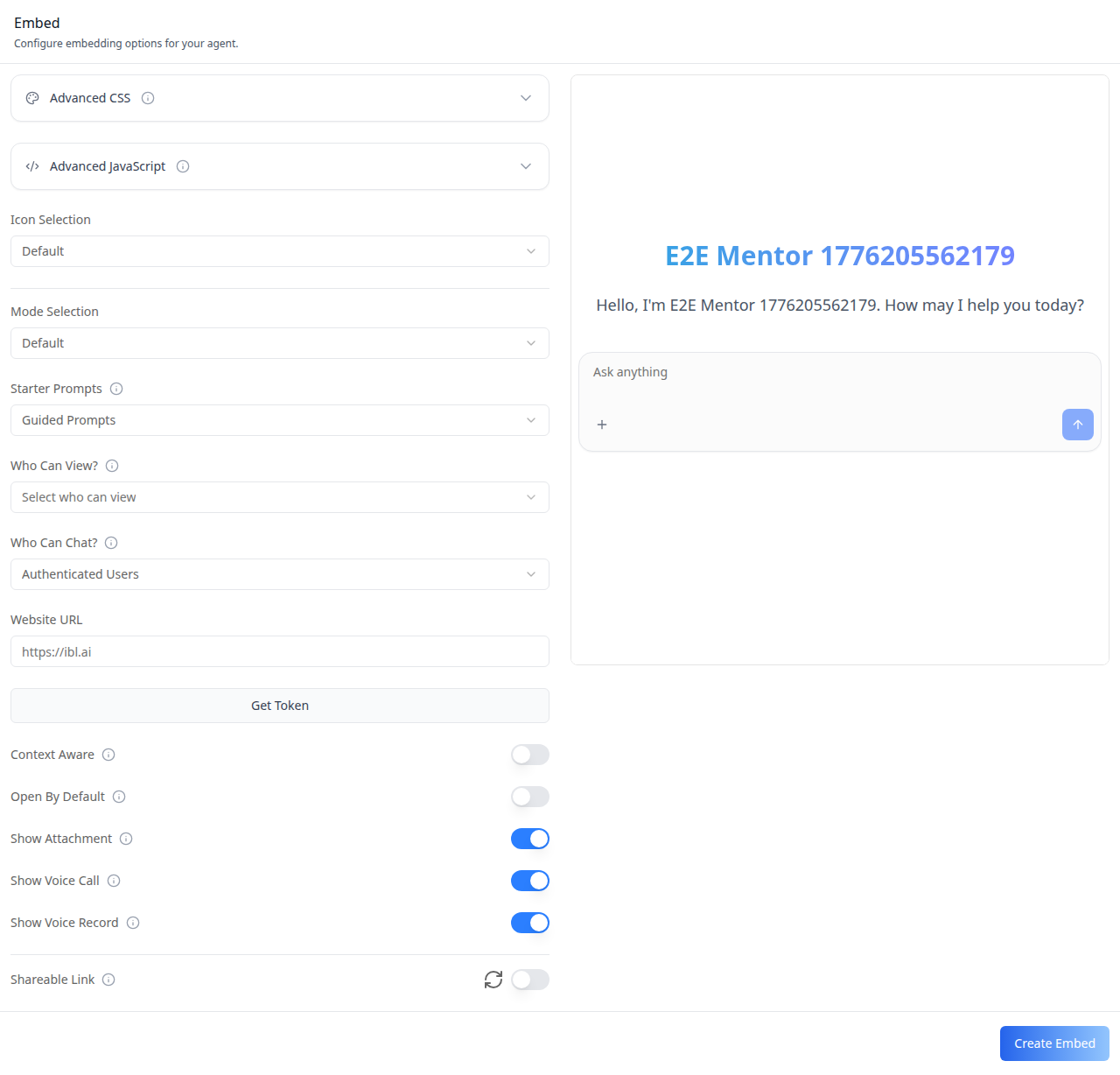 Embed Tab