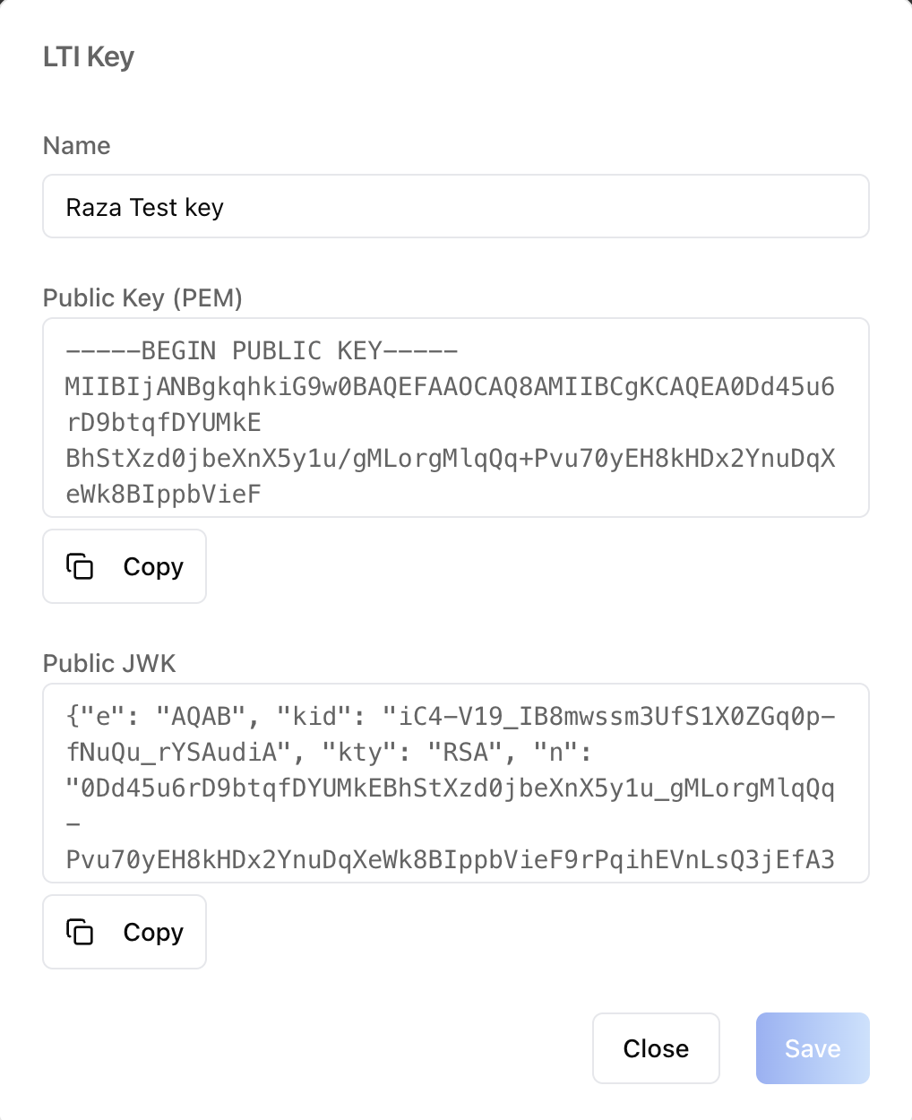 LTI Key Detail Modal