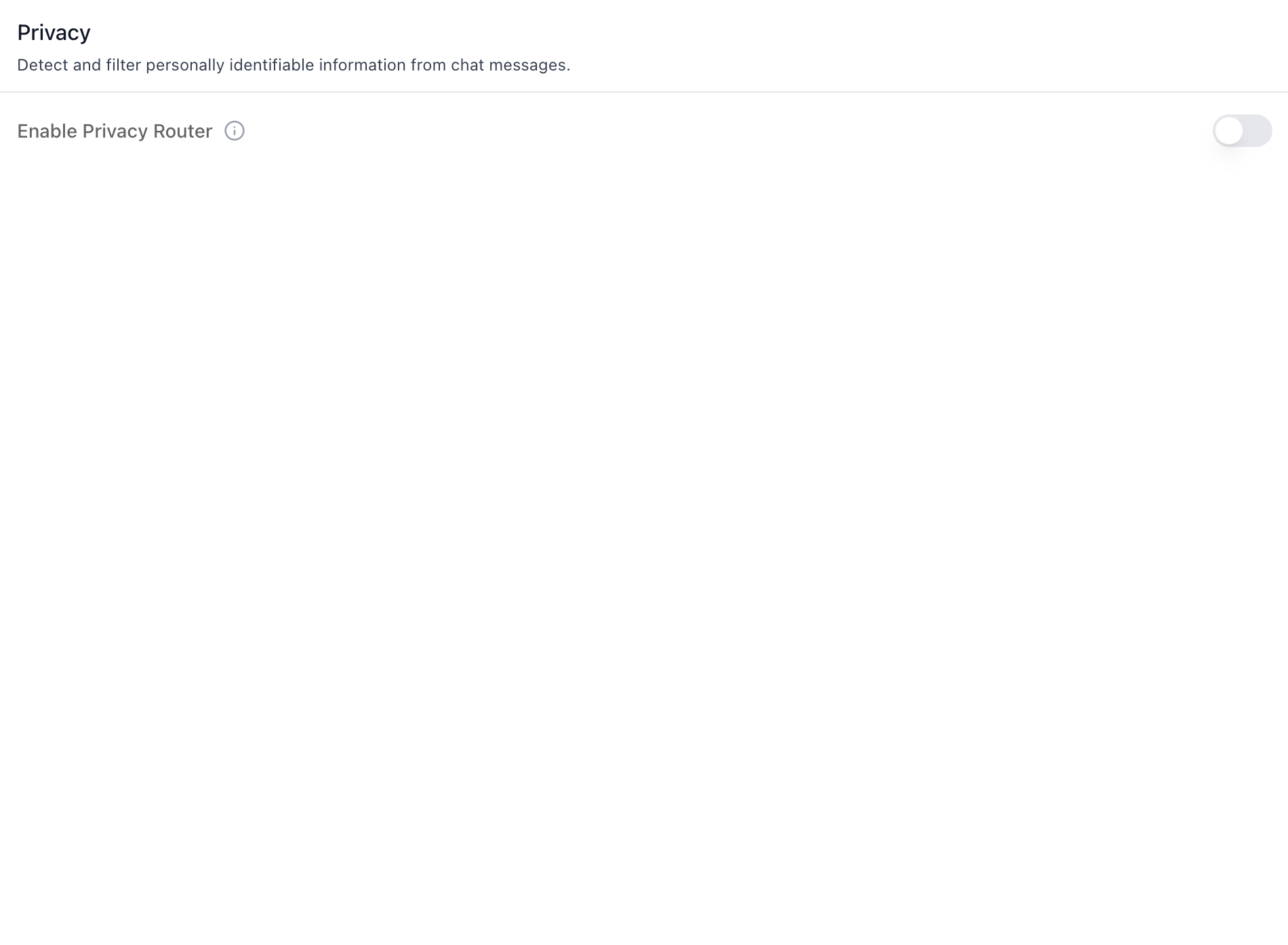 Privacy Tab — Router Disabled