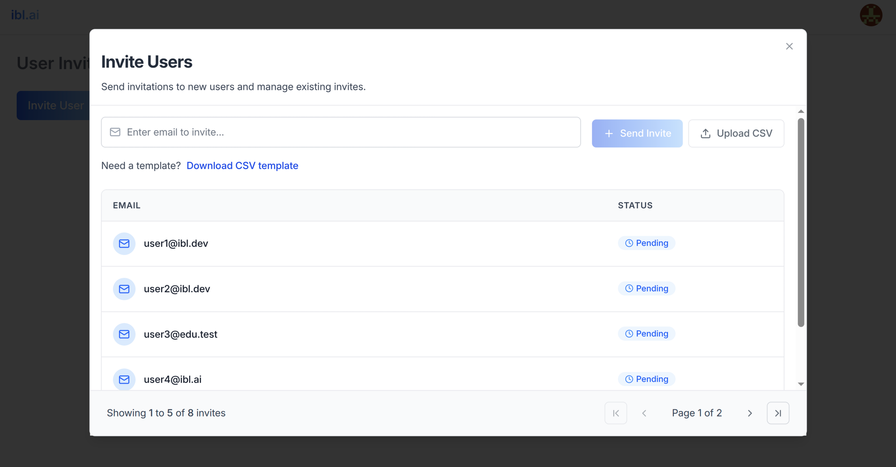 Invite Page