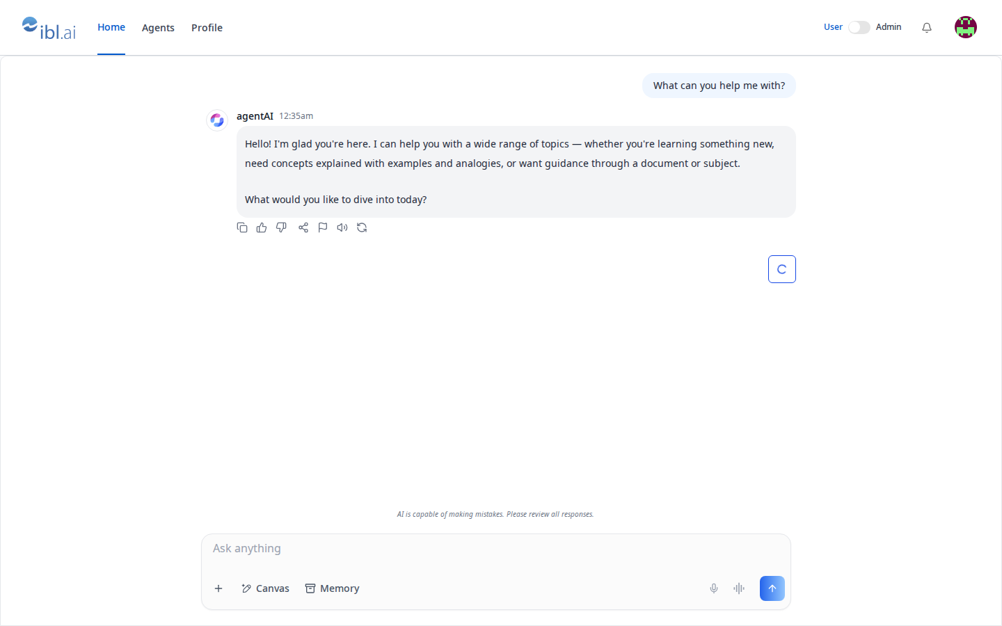 User mode — the same app as a member sees it