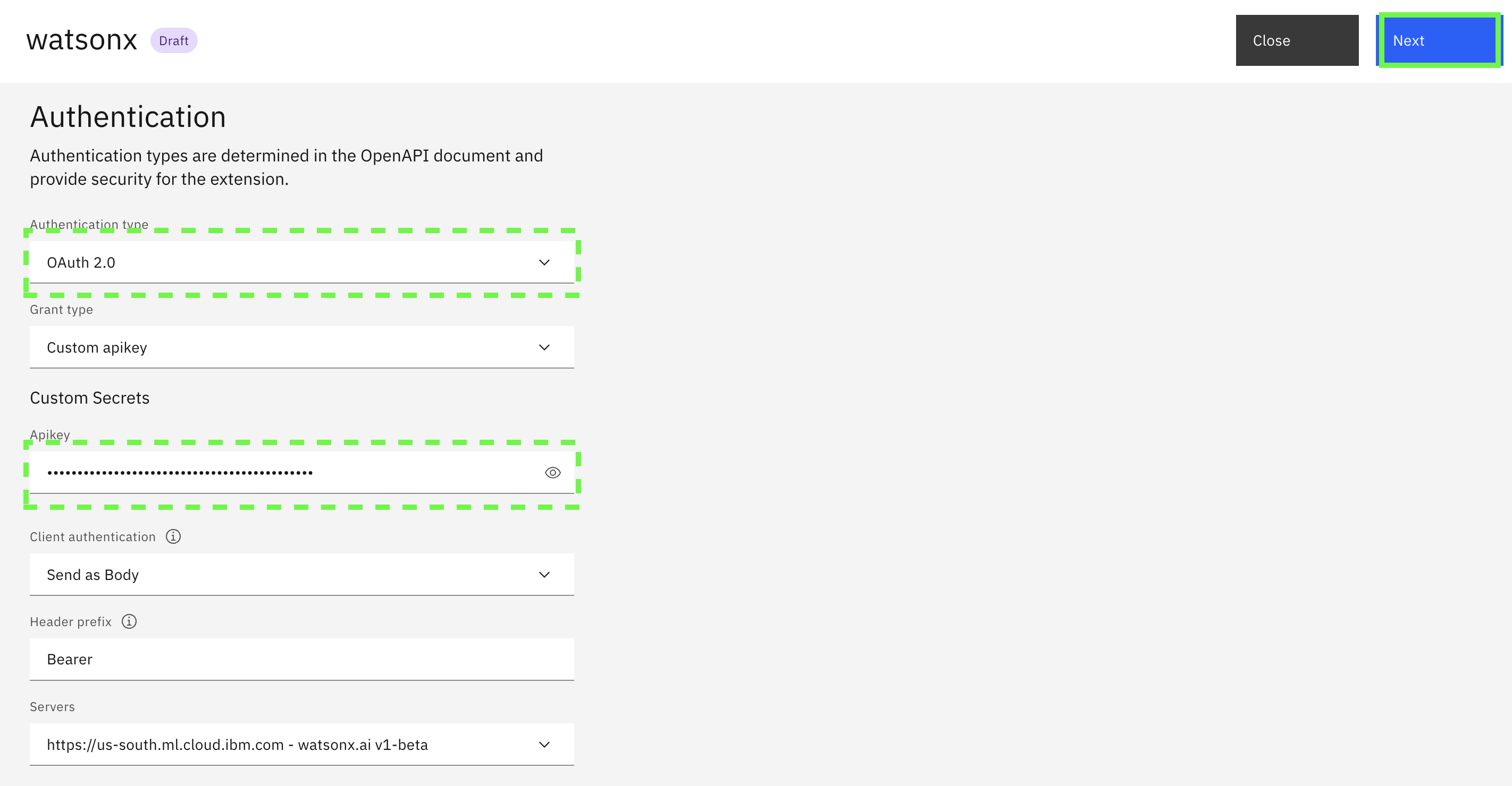 set authentication