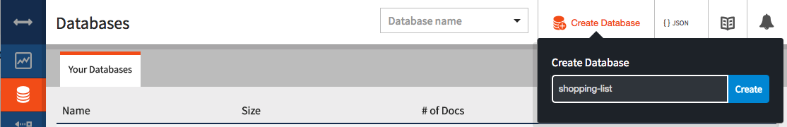 create Cloudant database