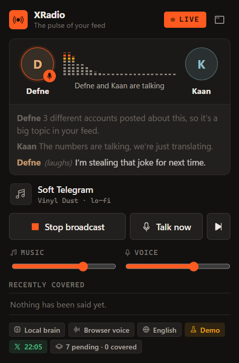 XRadio popup