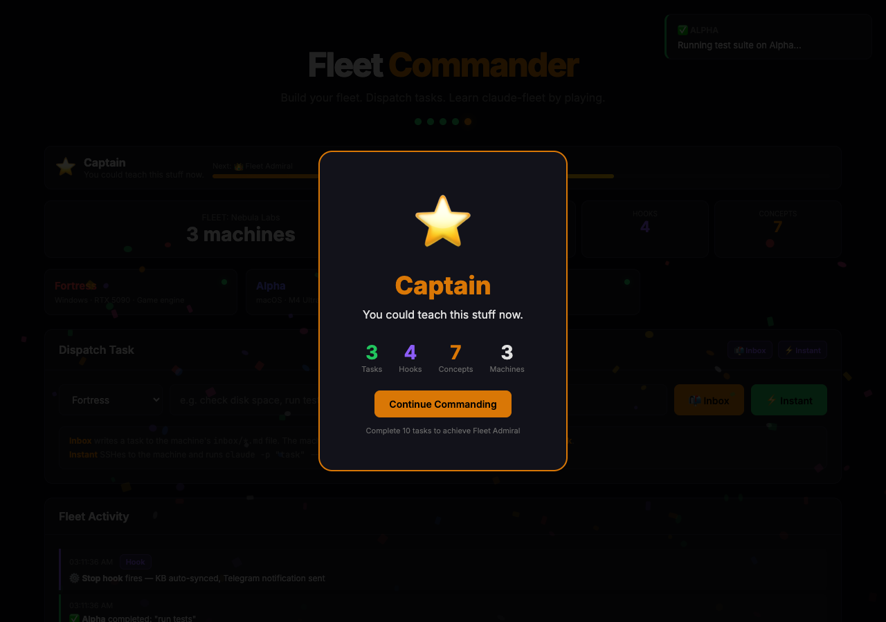 Fleet Commander — Dispatch tasks
