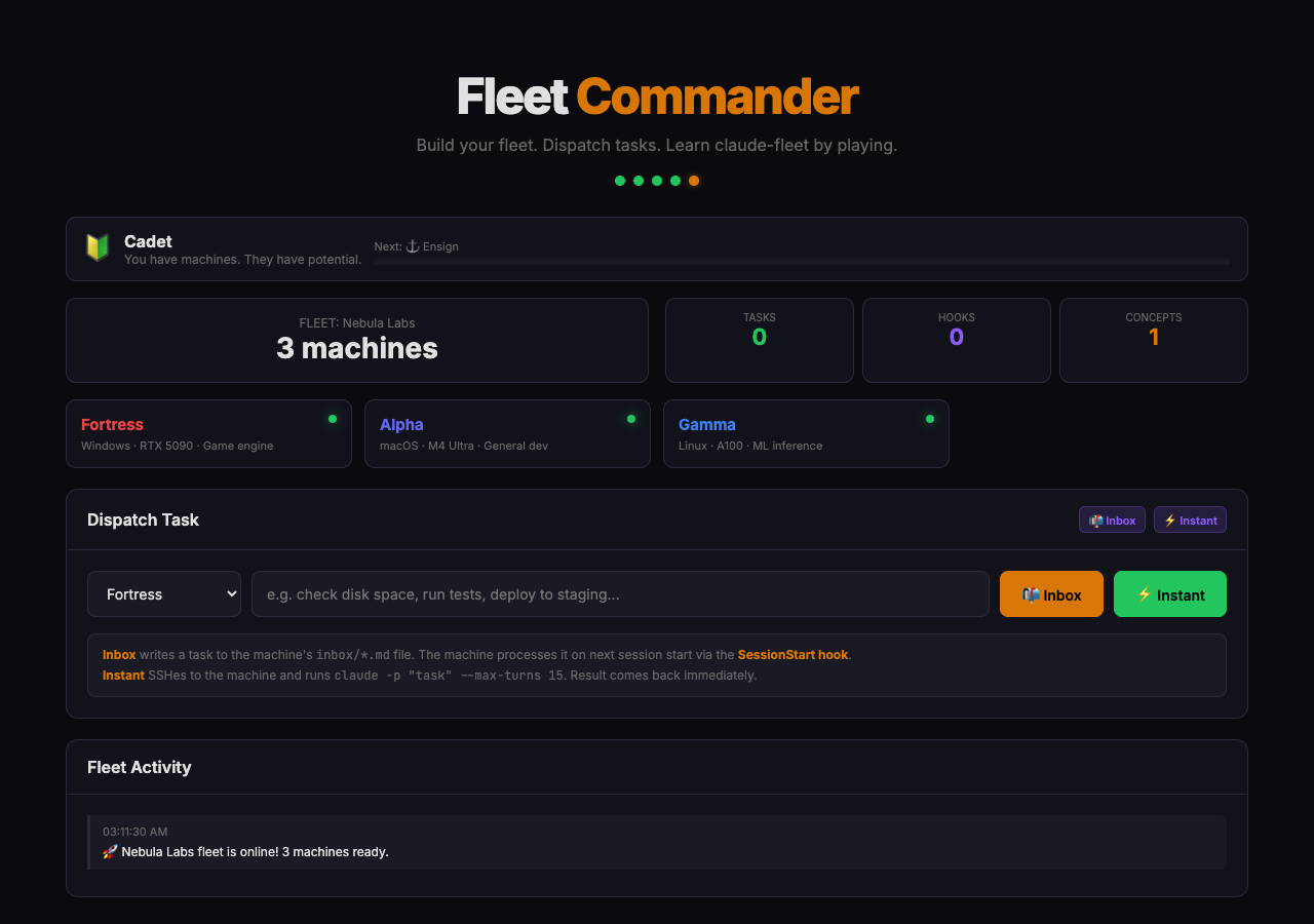 Fleet Commander — Install phase