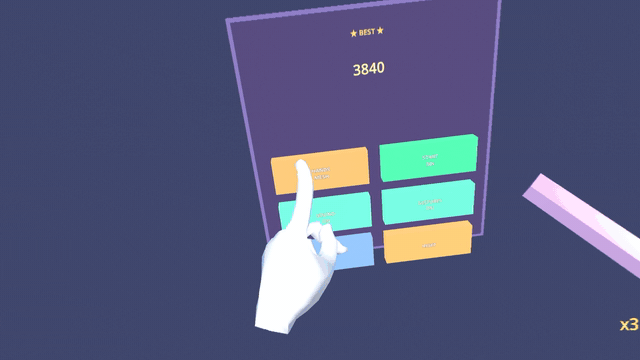 Cycling the HANDS modes: the virtual white mesh hands, then the player's real Persona arms, composited live over the room