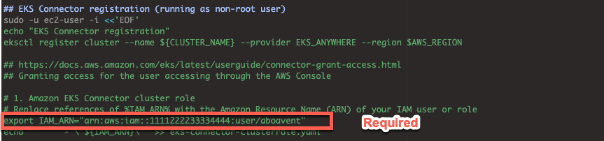 EKS-A-config-script-IAM-ARN