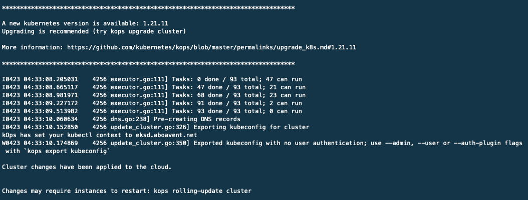 EKS-D-kops-update-cluster