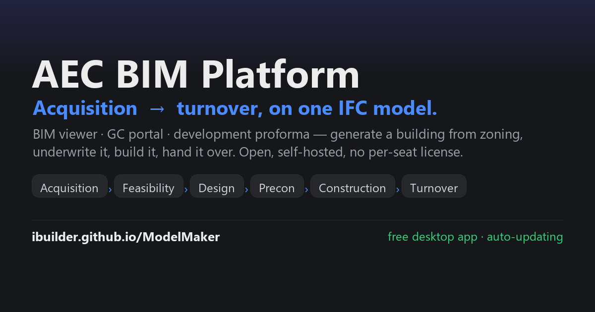 AEC BIM 平台 — 从获取到移交的单一 IFC 模型
