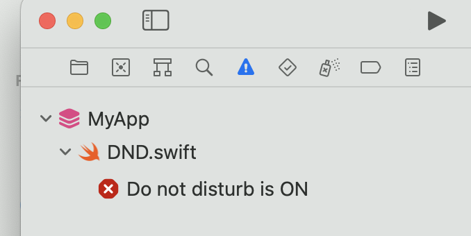 Project failing to compile with a message that do not disturb is on