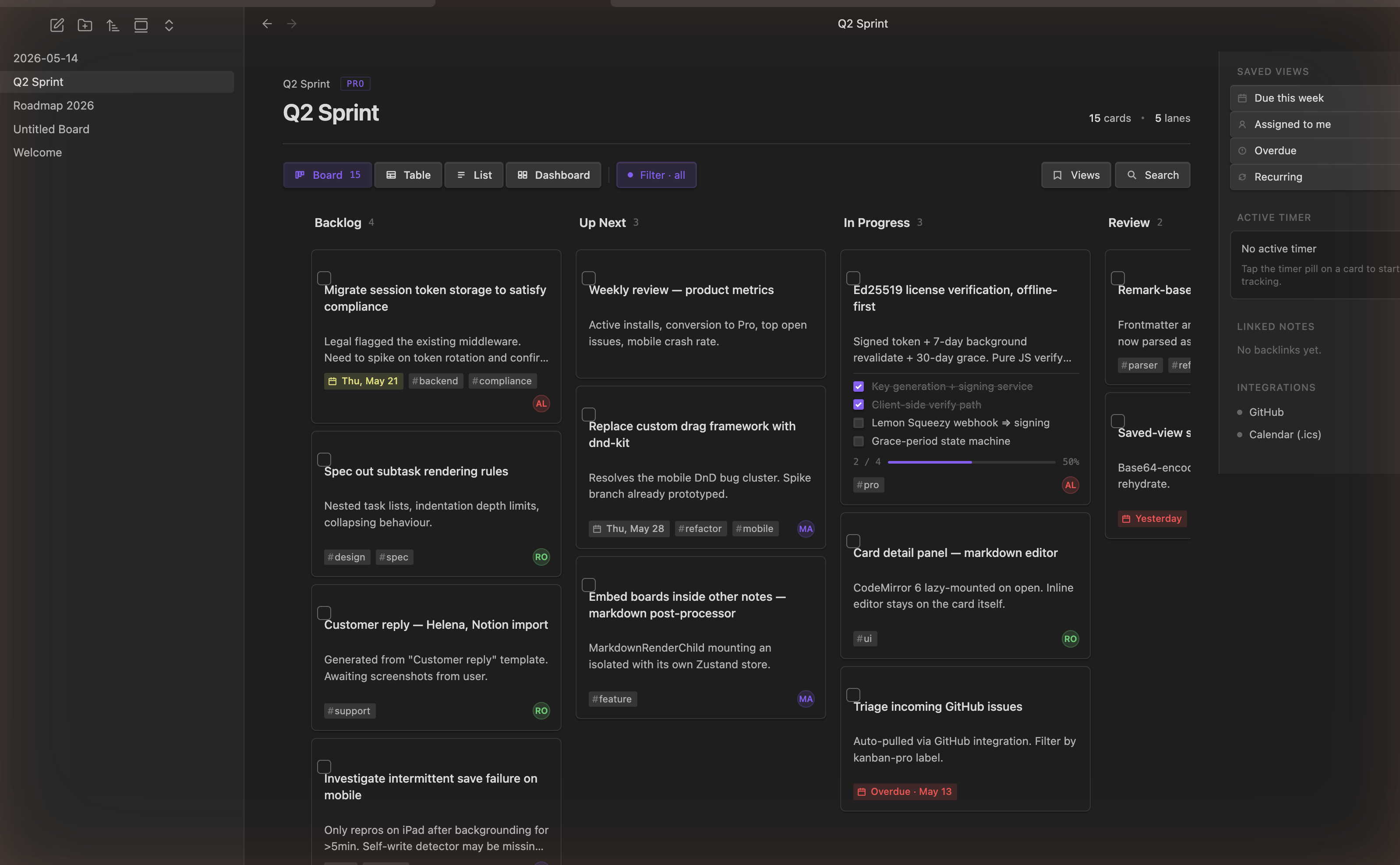 Kanban for Professionals — board view