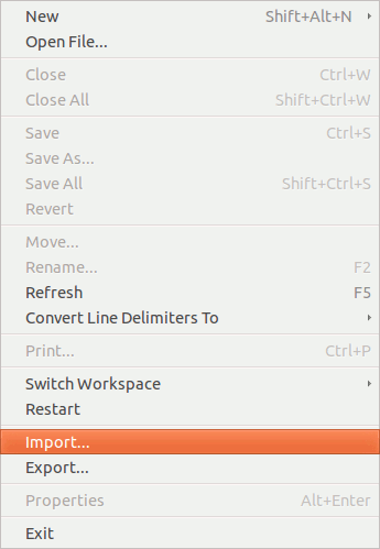 Import MOM-CA Menu