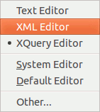 Eclipse XQuery Editor Context Menu 2