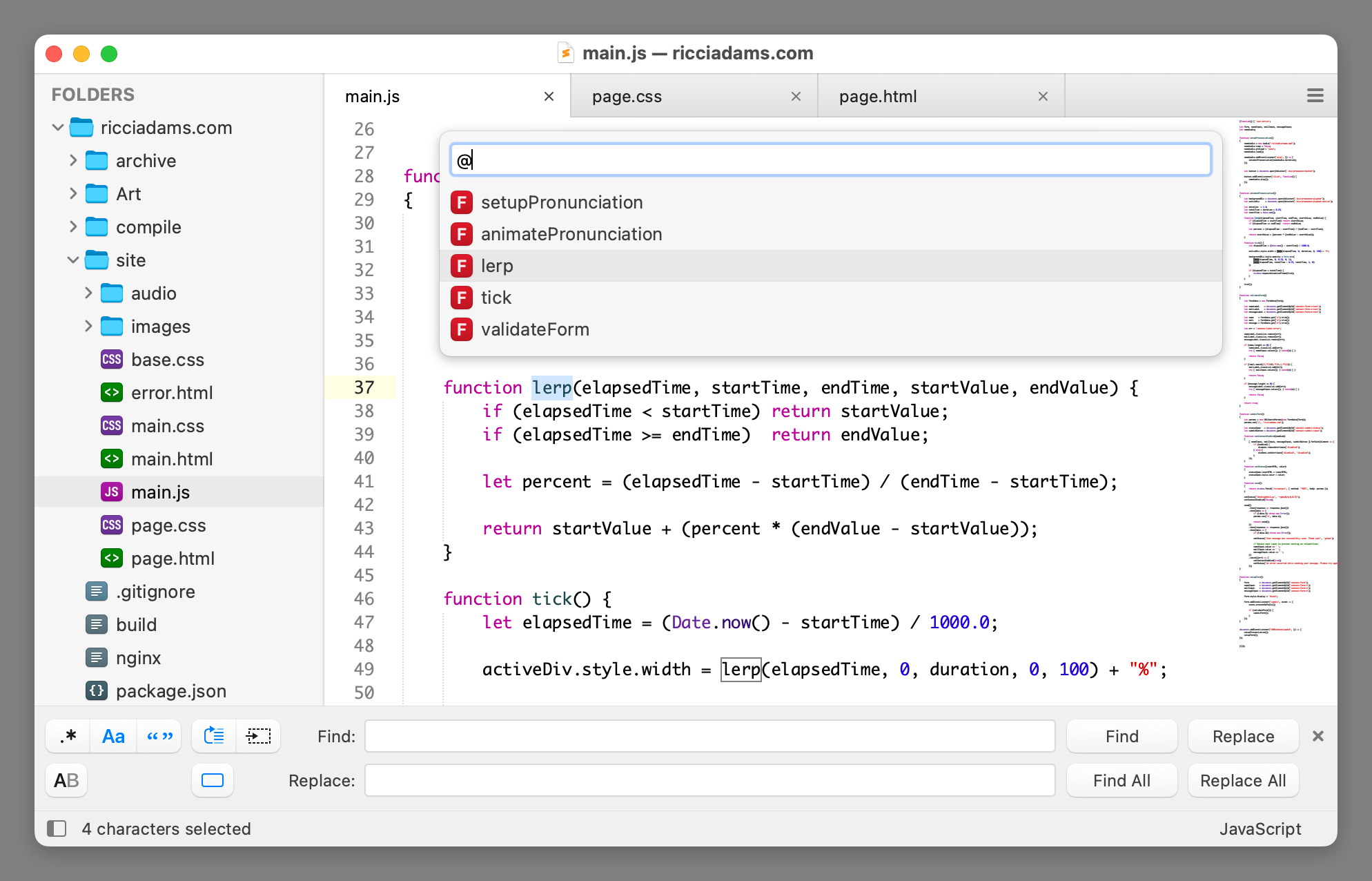 Light mode screenshot