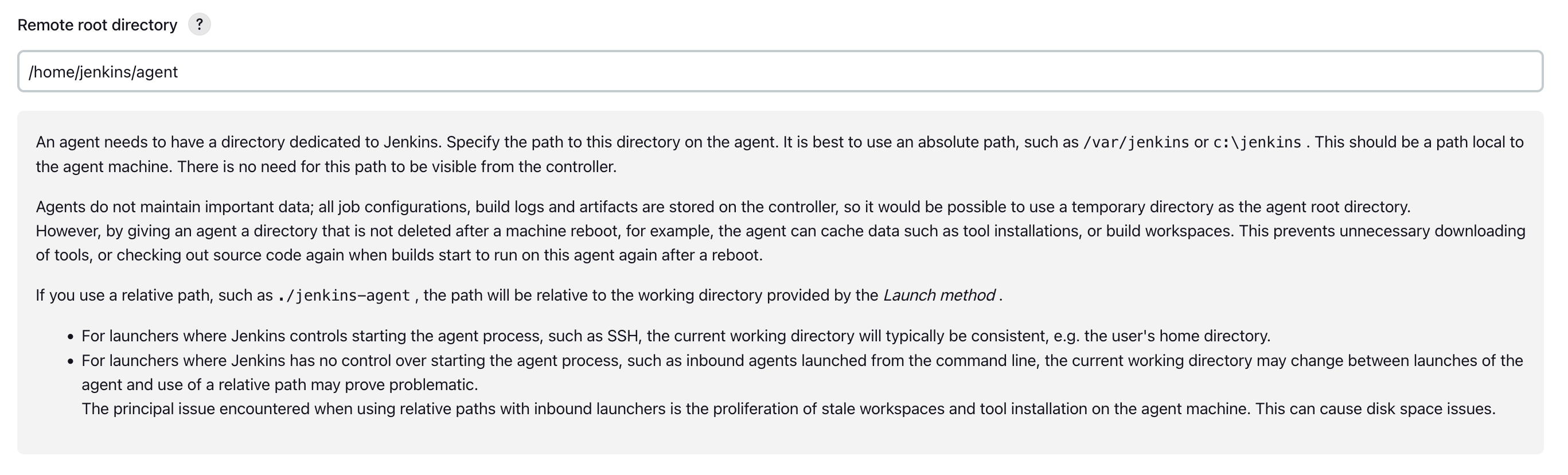 Remote root directory with a Linux agent