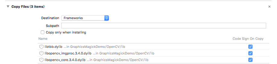 有沙盒配置关联库文件