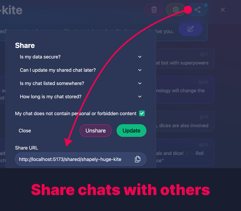 Share chats