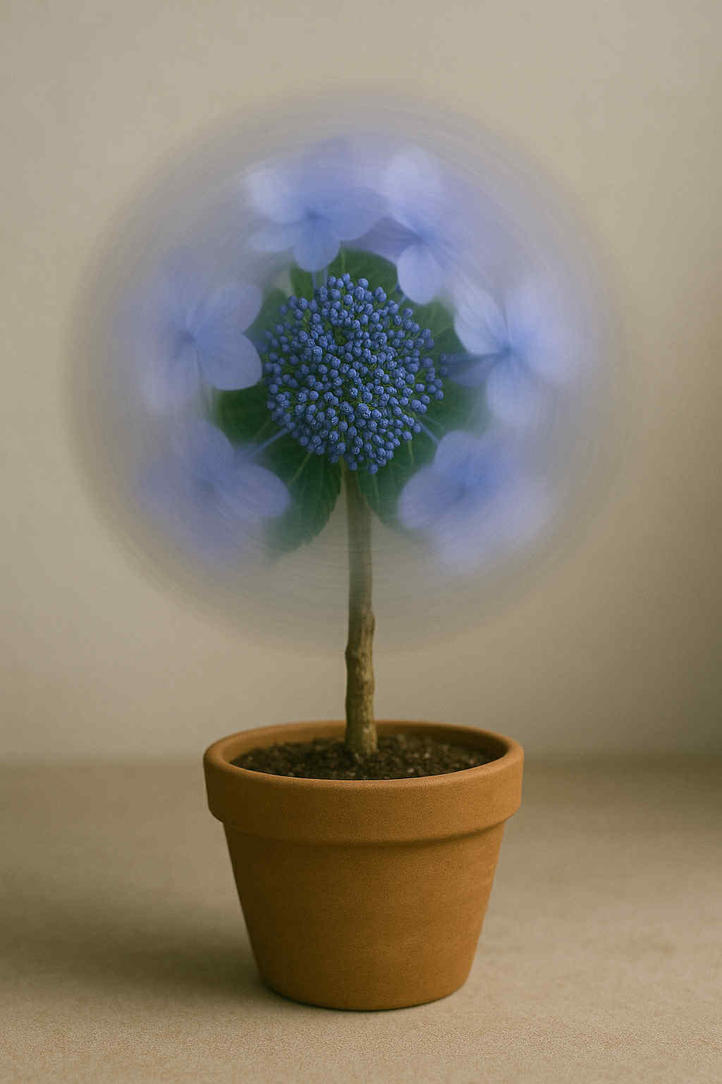 ガクアジサイの扇風機