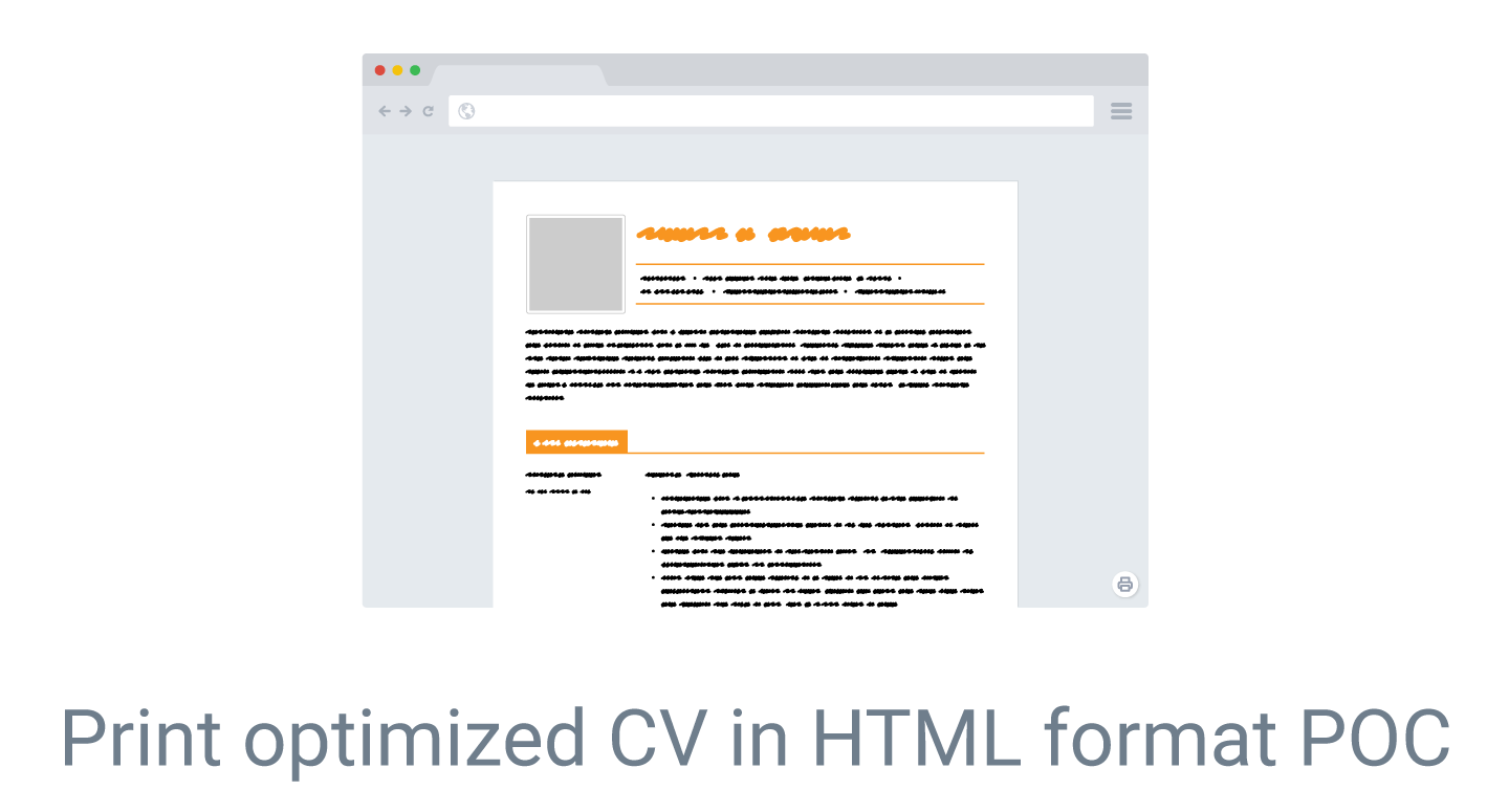 Proof of concept - Print optimized CV in HTML format