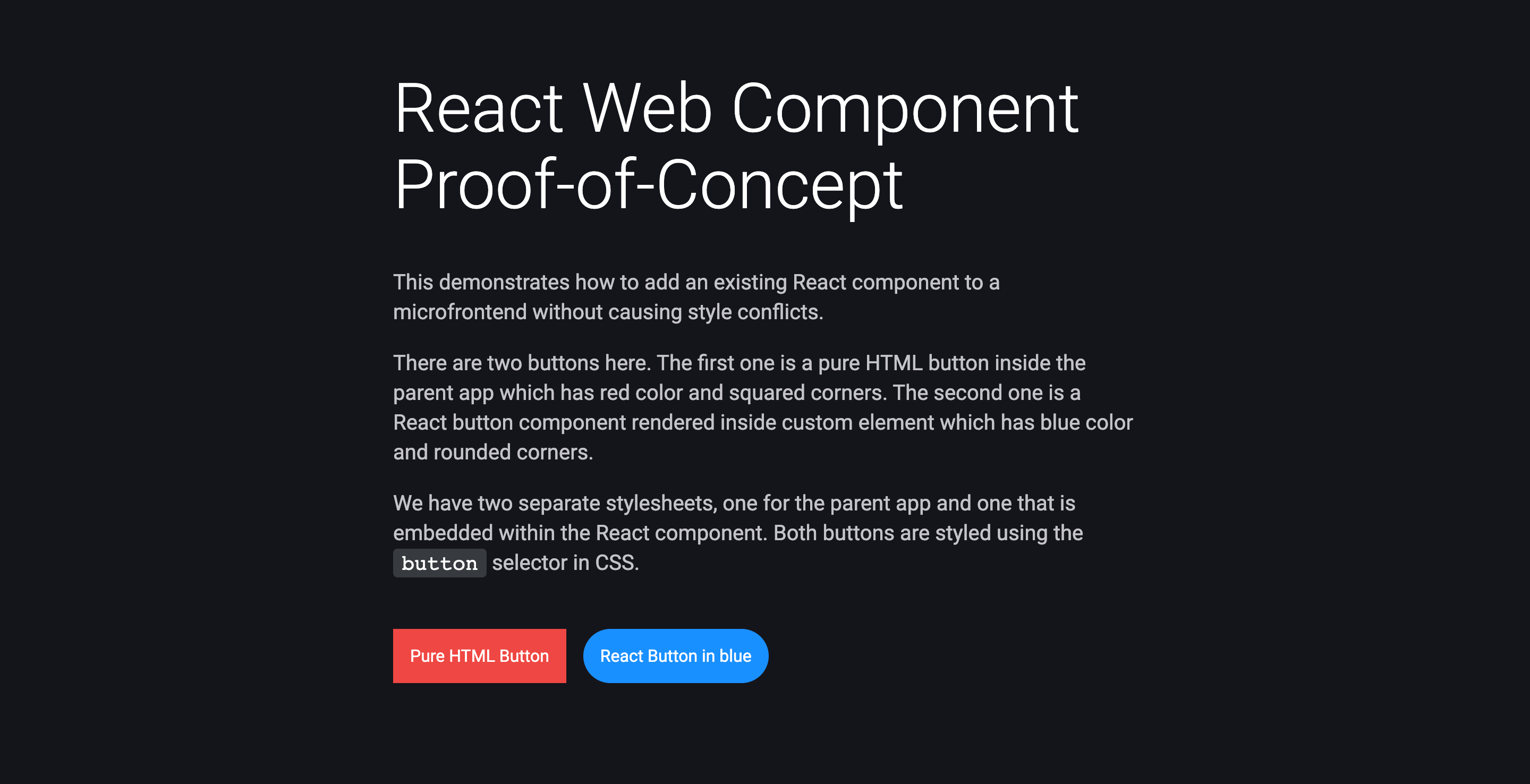 React Web Component Proof-of-Concept